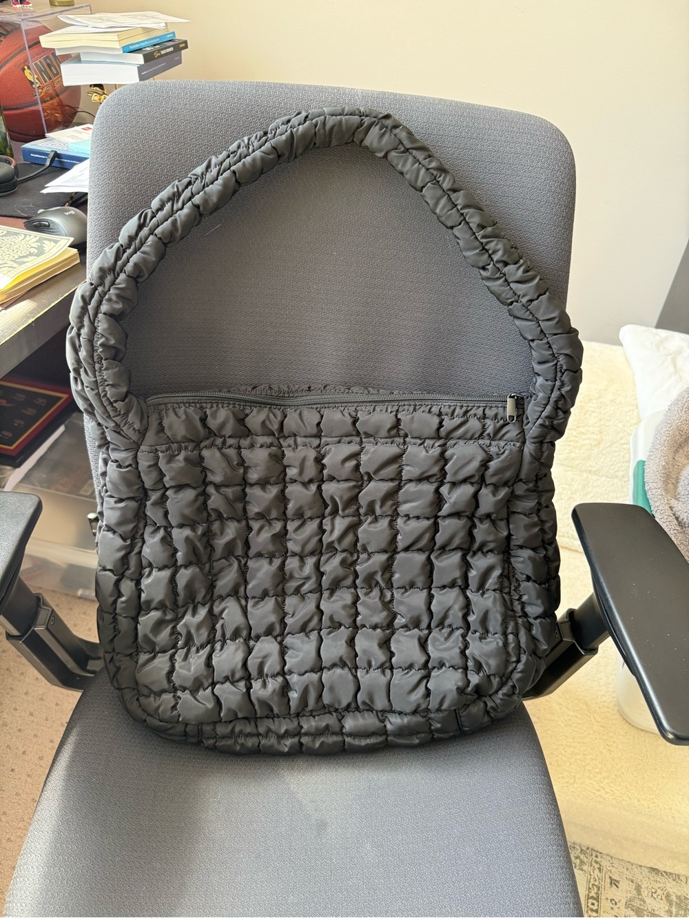 wild fable Quilted Puffer Shoulder Bag - Black